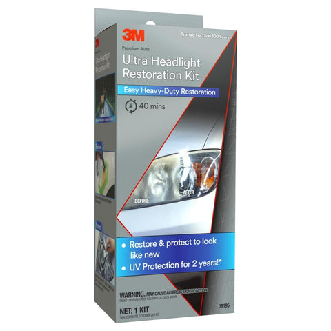 Box of Ultra Headlight Restoration Kit With Masking Tape Sanding Discs Finishing Discs Refining Disc Wax Protectant