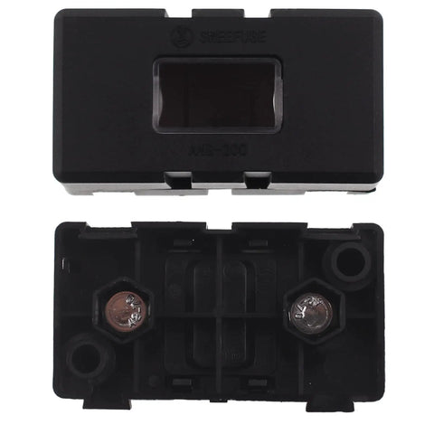 Built Like A Tank 20A AMI Midi Fuse Holder With Bolt On Mounting And Splash Proof Zinc Terminals For Cars Trucks And Rvs Pack Of Two showing front and back view.