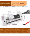 Precision Manual Machinist Vise Grips Heavy Duty Right Angle Milling Vise For Grinding Machines. 8 inch tool steel model QGG200.