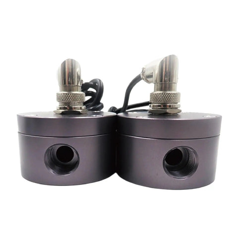 Gear Flow Meter Circular Positive Displacement Mechanical Flow Meter For Industrial Use 1 Piece Flow Sensor dual view, threaded ports, black cable