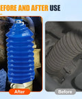 Before and after comparison of Silicone Inner Tie Rod Boots With Locking C Clamps And Bellows Cable Ties For Waterproof Dustproof Steering Rack And Pinion Boot Kit Blue