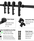 Built To Last Sliding Barn Door Hardware Kit For Double Doors With Bypass Track featuring rollers, screws, and door stops.