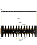 15 Inch Dovetail Jig System with template showing precise measurements and mounting hardware for woodworking projects