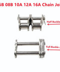 Top Grade 1.5M Duplex Roller Chain Industrial Drive System With Half Buckle For Serious Transmission Needs And Heavy Duty Conveyor Jobs Running Smooth Like Butter On Various Models Including The Tough 12A showing half buckle and full buckle joins.
