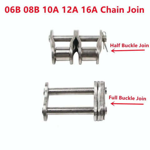 Top Grade 1.5M Duplex Roller Chain Industrial Drive System With Half Buckle For Serious Transmission Needs And Heavy Duty Conveyor Jobs Running Smooth Like Butter On Various Models Including The Tough 12A showing half buckle and full buckle joins.