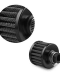 12Mm Air Filter Cold Air Intake Breather For Cars And Motorcycles, Turbo Vent Air Cleaner Universal Black, close-up view