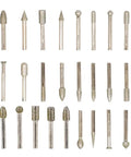 20 Piece Diamond Burrs Set With One Quarter Inch Shank 120 Grit Diamond Carving Bits For Grinding Carving And Deburring