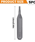 Dope 5Pc T5 Torx Bits With 28mm Hex Shank For Precision DIY Fixes And Gear Repairs That Don't Cam Out Or Slip During Heavy Use At Home, 2.8cm