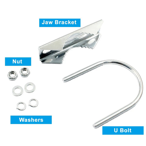 Heavy Duty Rock Solid Double Pack Zinc Plated U Bolt Pipe Clamps For Antenna Masts And Ham Radio Towers Rust Proof Iron Brackets Built Tough For Pickups And Trailers