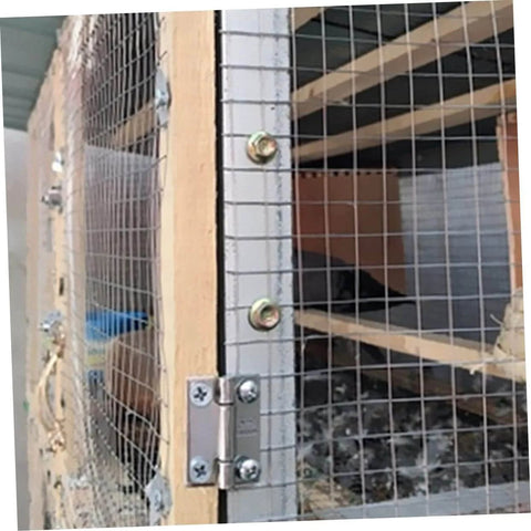 Heavy Duty 304 Stainless Steel Door Hinges Two Pack Industrial Grade Adjustable Cabinet And Door Hinges For Wood Furniture With Smooth Quiet Operation And 180 Degree Rotation Precision Cast Sturdy Design Popetpop installed on wire mesh door