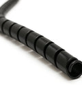 Heavy Duty Three Quarters Inch Spiral Wrap HDPE Cable Sleeve Hose Protector Black 50 Feet Flexible Plastic Shield close-up
