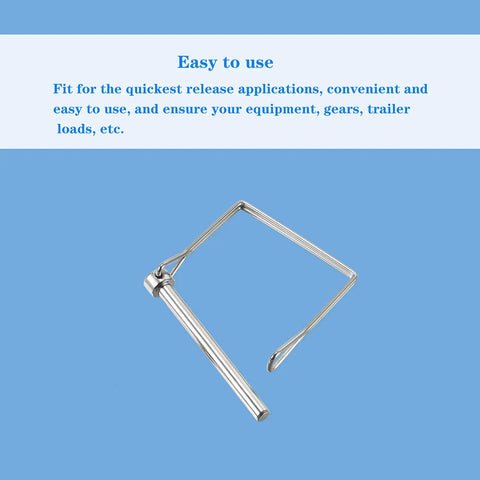 Beefy Heavy Duty Safety Coupler Pin One Quarter Inch Diameter 2.756 Inch Length 316 Stainless Steel Wire Lock Pin Shaft Locking Pin 2 Pack Rust Resistant Marine Grade Quick Release Pin for Equipment, 316 stainless wire lock pin