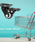 Top Shelf Universal Replacement Caster Wheels Featuring Snappy 360 Degree Swivel Capability And Solid Locking Brake Sweet Non Marking Rollers For Heavy Duty Tool Cart Rigs attached to a shopping cart.