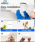 Installation steps for 12 Pack 6 Inch Ultra Thin LED Recessed Lighting With Junction Box Canless Wafer Downlight 900 Lumens