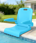 Foldable Outdoor Poolside Chair With Armrests And Drainage Hole Portable Beach Kickback Chair next to poolside