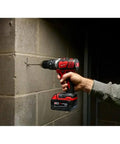 Heavy Duty Compact Hammer Drill Driver With All Metal Chuck And Gears Delivers Hella Tough 500 Inch Pounds Torque for concrete wall drilling.