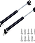 Two black 12 Inch Gas Strut 30N Lift Support For Cabinet Doors with screws, Heavy Duty Hydraulic Air Prop Hinge For Kitchen Cabinets