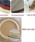 Big 40 Inch Wooden Lazy Susan Turntable for Dining Table showing smooth surface and non-slip feet details