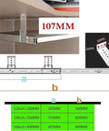 Telescopic Drawer Slides For Keyboard Tray Under Desk, All Metal Ball Bearing Sliding Rails, measurements and diagram