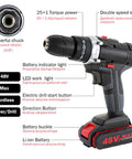 Built Tough Cordless Drill And Driver Kit With Battery Charger featuring a powerful chuck and battery indicator light.