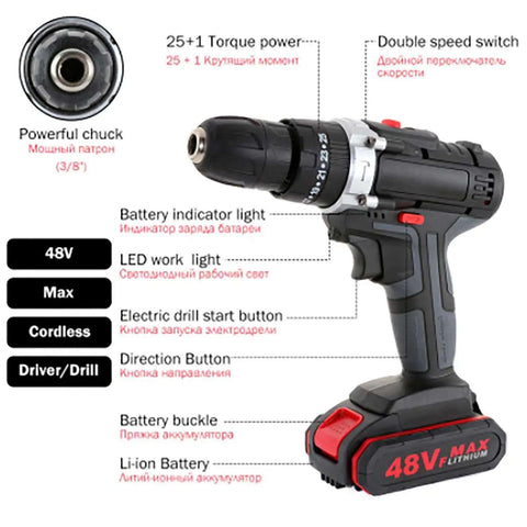 Built Tough Cordless Drill And Driver Kit With Battery Charger featuring a powerful chuck and battery indicator light.