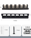 Wall Mount Fishing Rod Rack Organizer For Garage Or Home 6 And 8 Horizontal Or Vertical Rod Holder, dimensions and accessories shown