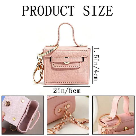 Snag These Hella Adorable Mini Backpack Keychains For Bags And Keys PU Leather Coin Purse Makeup Pouch Cable Organizer Compact Accessory Bundle Ideal For Women Seeking Functional Fashion Vibes Daily, pink mini backpack keychain, 2x1.5 inch, zip closure.