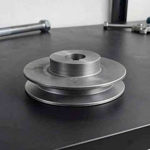 Sturdy Cast Iron Single Groove V Belt Drive Pulley With 100mm Pitch Diameter And 19mm Bore for stable power transfer.