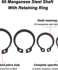 Hot 20 Piece Heavy Duty 65Mn Alloy Steel C Clip Circlips, 4 black retaining rings with standard pliers holes for shafts.
