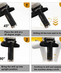 SHDIATOOL diamond drill core bits set, 5 pcs (20–65mm) with 5/8-11 thread for granite/marble; four-step drilling montage.