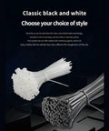Heavy Duty Cable Ties For Quick Cord Cleanup And Wire Harness Organization PA66 Nylon Bundle Straps in black and white colors.