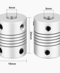 6mm To 6mm Shaft Coupler Pack Of 4, 25x19mm Aluminum Alloy Stepper Motor Coupler With Set Screws for 3D Printers and CNC Machines