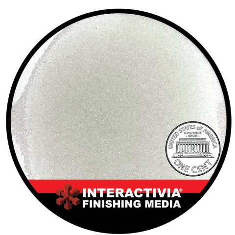 Fine Glass Bead Blast Media No 7 For Cabinets And Sand Blasting Guns 60 80 Mesh 19 Lb Or 8 6 Kg Small Beads Next to a Penny