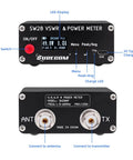 Compact RF VSWR and Power Meter 1.5 MHz to 60 MHz, 120W Mini Tester with display and ports shown
