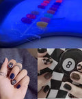 Upgraded 395Nm Nail Lamp With Big Chip Flash Curing used for curing colorful gel polish and UV resin, nail art showcase