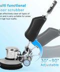 Heavy Duty Commercial Floor Scrubber Machine With Three Brushes Large 3.4 Gallon Tank 1.5 HP Motor 175 RPM Industrial Floor Buffer