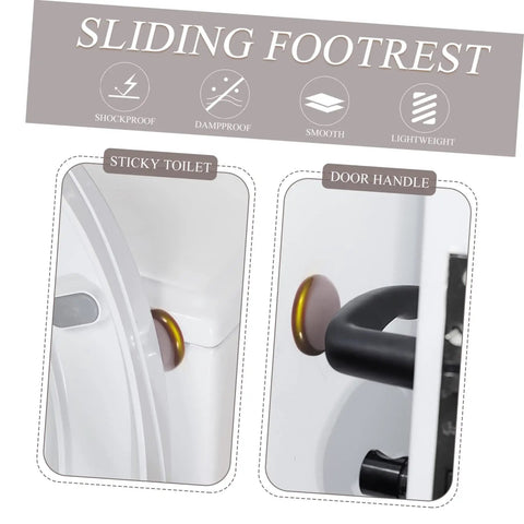 Round self adhesive glide pads used on a toilet and door handle to move heavy couches like butter.