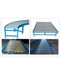 Top Shelf Stainless Steel Conveyor Rollers 4 Pack Built Tough showing various conveyor roller angles for manufacturing lines.