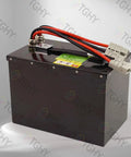 Heavy Duty 24 Volt 60AH Electric Pallet Jack Battery With Smart Bms Guard For Forklift Trucks, detailed view showing connectors.