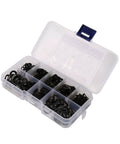 Beefy Black Steel Wave Washer Set With Three Wave Springs 65MN Anti Loosening Gasket Kit 550 Piece Assortment In M3 M4 M5 M6 M8 M10 M12 M16 case
