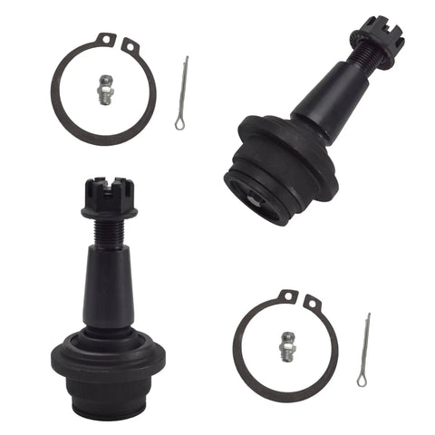 Close-up of lower ball joints from All In One Front Suspension Kit With 12 Pieces Including Upper Control Arms Lower Ball Joints Outer And Inner Tie Rod Ends Sway Bar End Links And Rack Boots Direct Fit For 2015 2020 Cadillac Escalade Suburban Tahoe Silverado Sierra 1500.