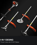 Powerful 3 In 1 Gas Powered String Trimmer With 17 Inch Cutting Width Edger And Brush Cutter 25.4cc Two Stroke Engine