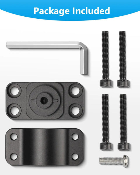 Package contents of Heavy Duty Aluminum Mount For Lowrance Eagle Eye Nine Sensor, including bolts and hex key.