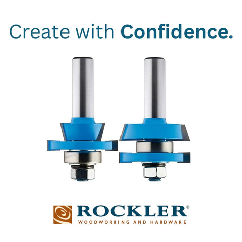 Shaker Rail and Stile Router Bits Set of Two, One Half Inch Shank, Precision Balanced Cutters for Smooth Cabinet Doors and Tight Cope and Stick Joints, Ideal for DIY Woodworking