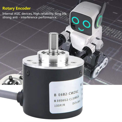 38mm Rotary Encoder Plug And Play 2500 P/R Incremental Shaft Encoder And Position Sensor For Automation, Motion Control, And CNC Equipment, General Purpose Feedback Device with stainless steel shaft
