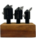 Assorted Three Piece Fly Cutter Set For Milling Machines With HSS Tool Bits In Multiple Shank Sizes Three Eighths Inch Shank