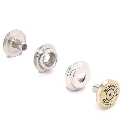 Concho Snap Cap Shell Dope Brass Finish, Half Inch Diameter Decorative Cap with size 24 eyelet and stud, Western Decor