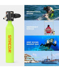 0.5L Mini Scuba Tank Portable Handheld Diving Tank With DOT Mark, Reusable Lung Air Tank For Underwater Exploration illustration