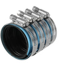 Two Inch No Hub Coupling Heavy Duty With Blue Shield For Quick Size Identification Stainless Steel Body