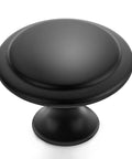 Matte Black Kitchen Cabinet Knobs And Pulls 1 1/4 Inch 40 Pack Easy Install Durable Metal Hardware Upgrade For Cabinets Modern Farmhouse Look To Spruce Up Your Space, black metal knob